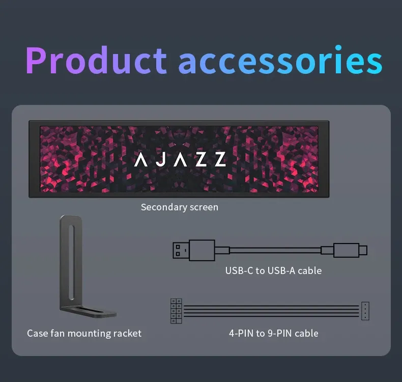 Ajazz aluminium secundair scherm van 9,2 inch voor desktop en laptop