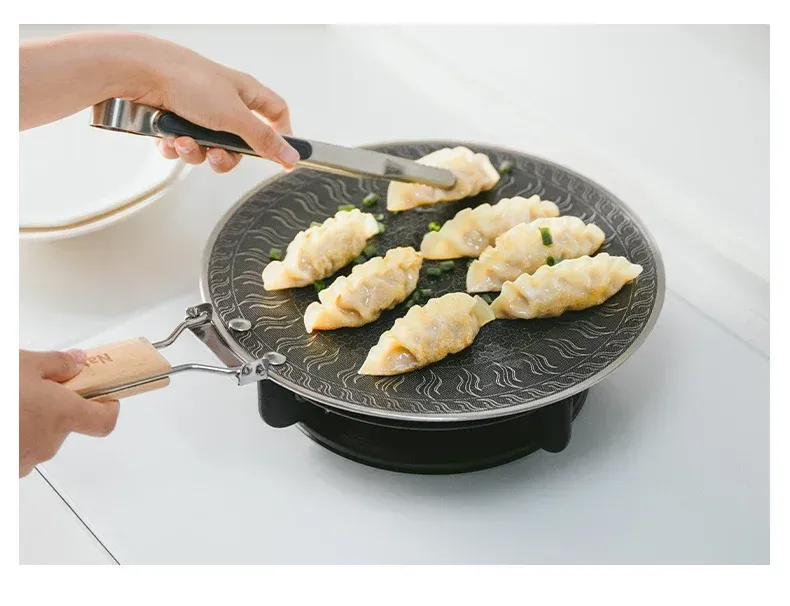 Naturehike ronde camping-grillpan met opvouwbaar handvat