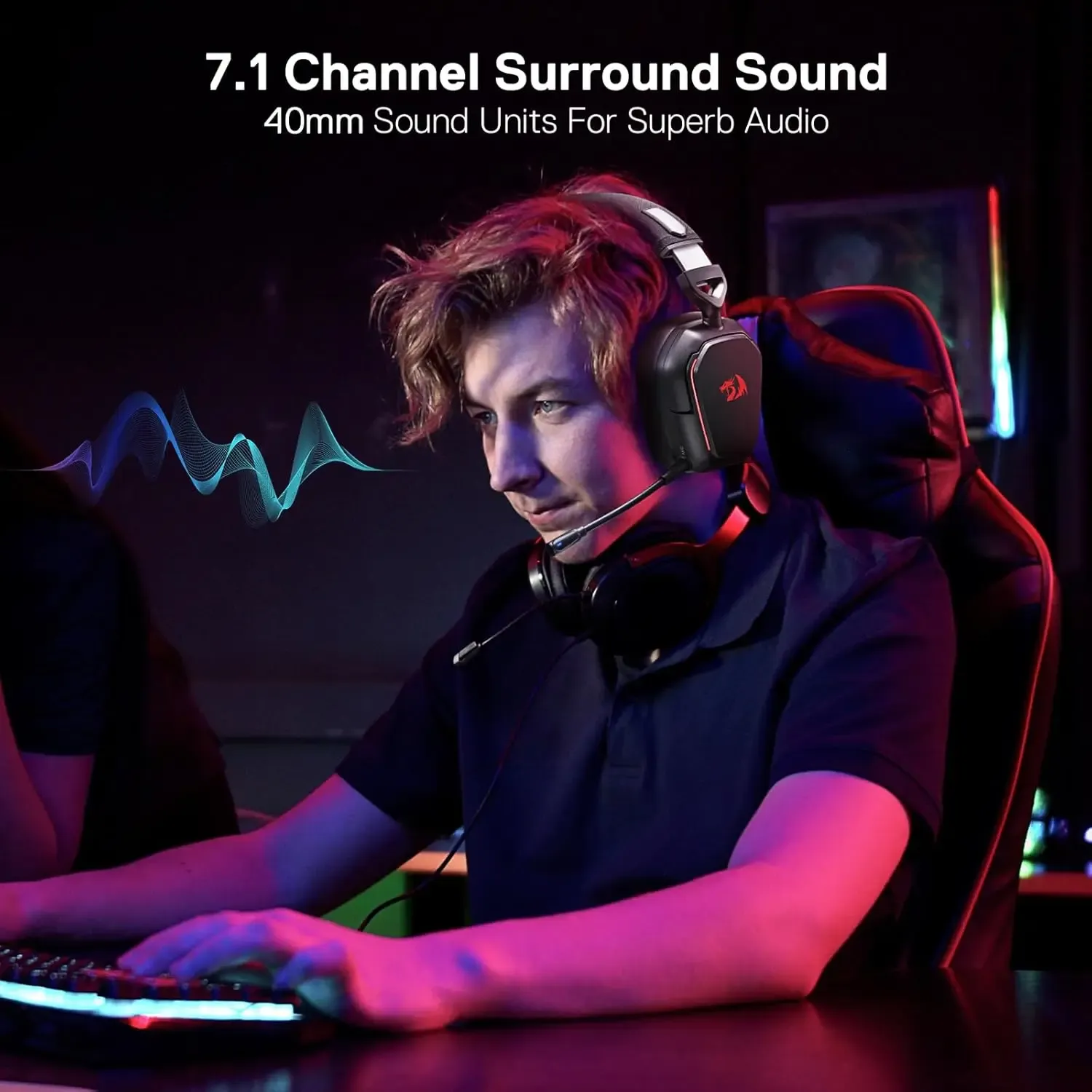 Redragon H868 draadloze RGB gamingheadset met 7.1 surround