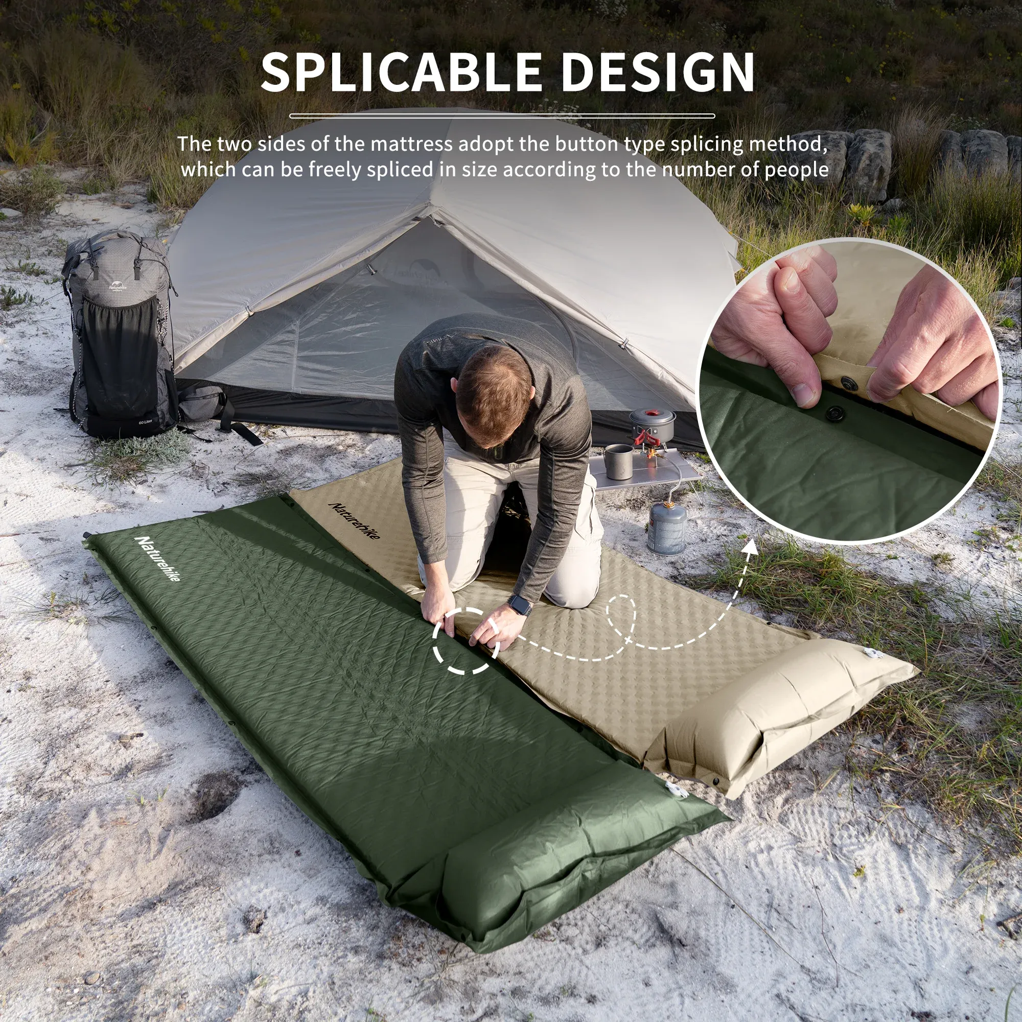 Naturehike zelfopblazende tweepersoons slaapmat 10 cm