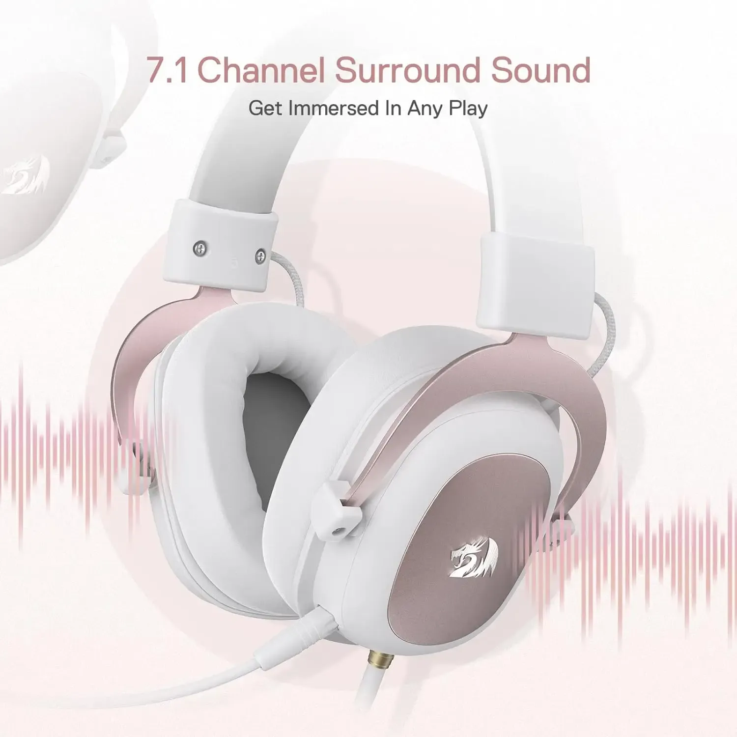 REDRAGON H510 Zeus White bedrade gamingheadset met 7.1 surround