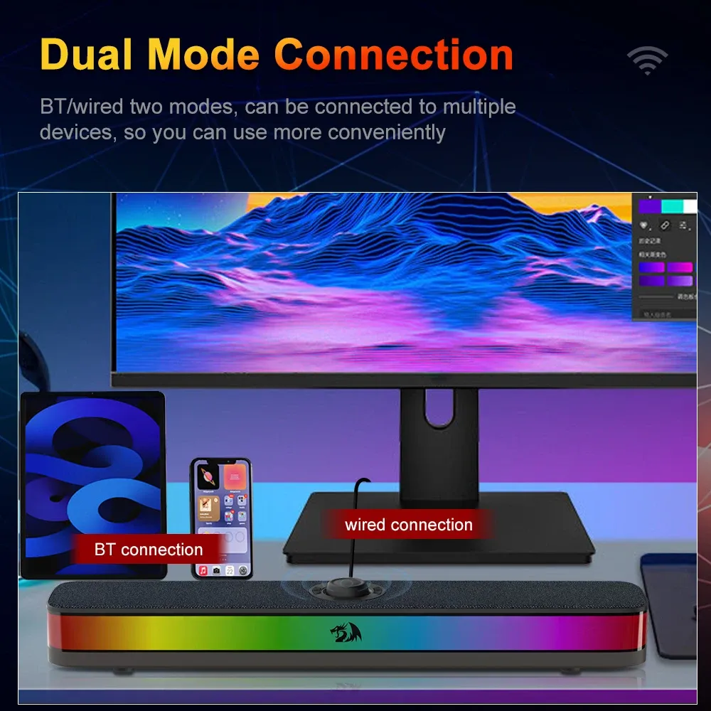 REDRAGON NEO GS515 RGB desktop soundbar met Bluetooth