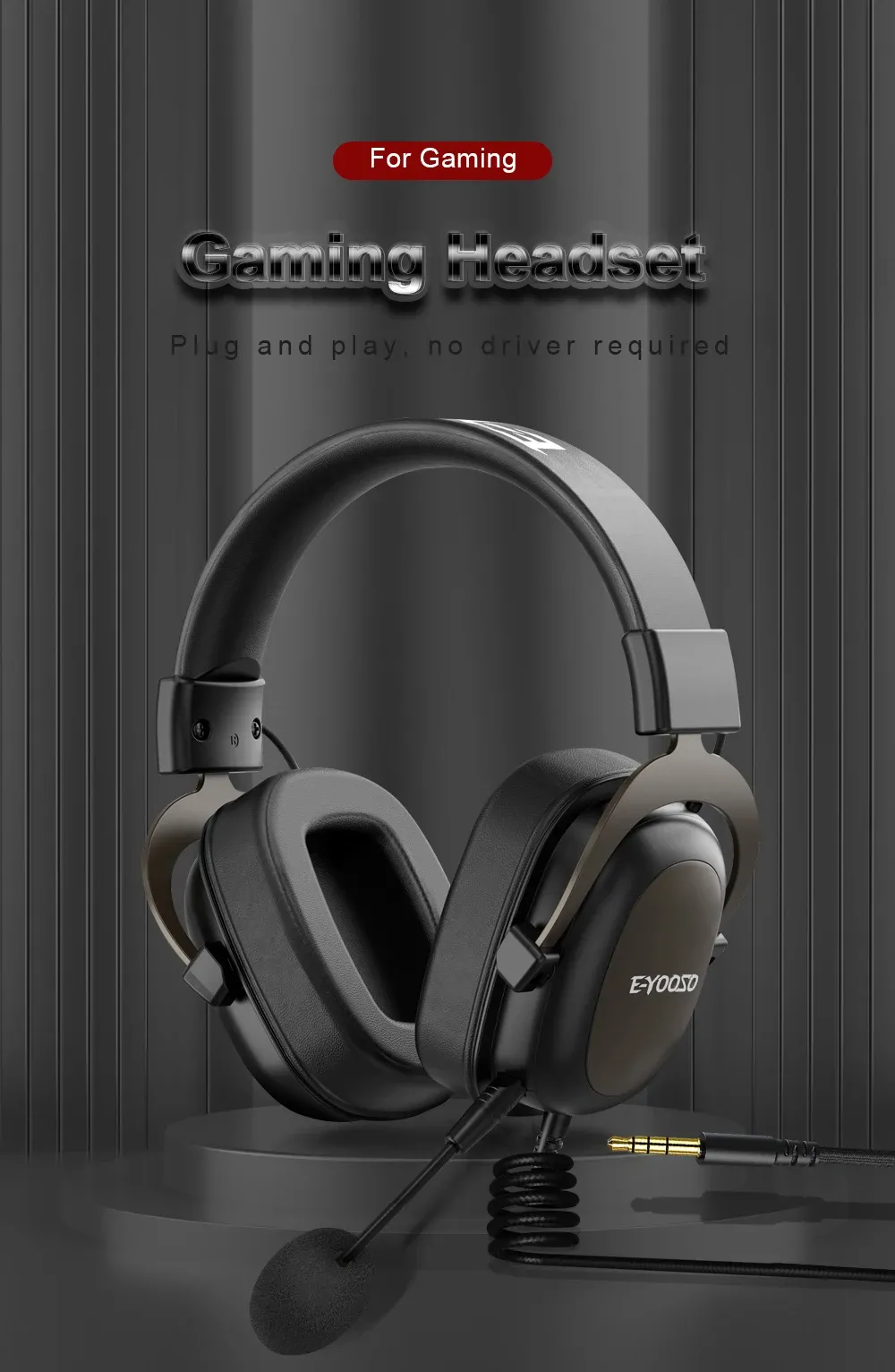 Bedrade gamingheadset met microfoon en 3,5 mm-aansluiting