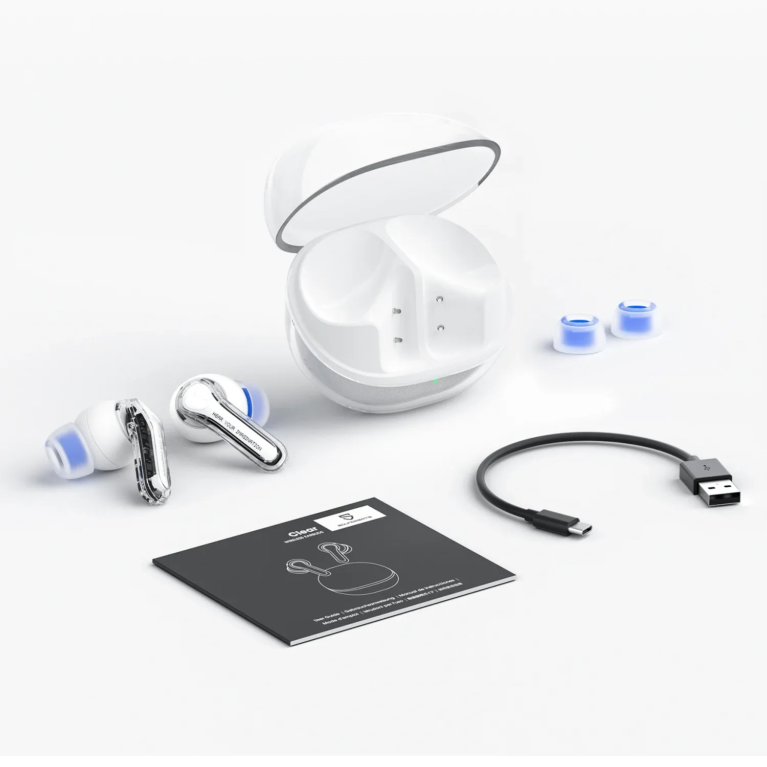 SoundPEATS Clear transparante TWS-oordopjes met Bluetooth 5.3 en app