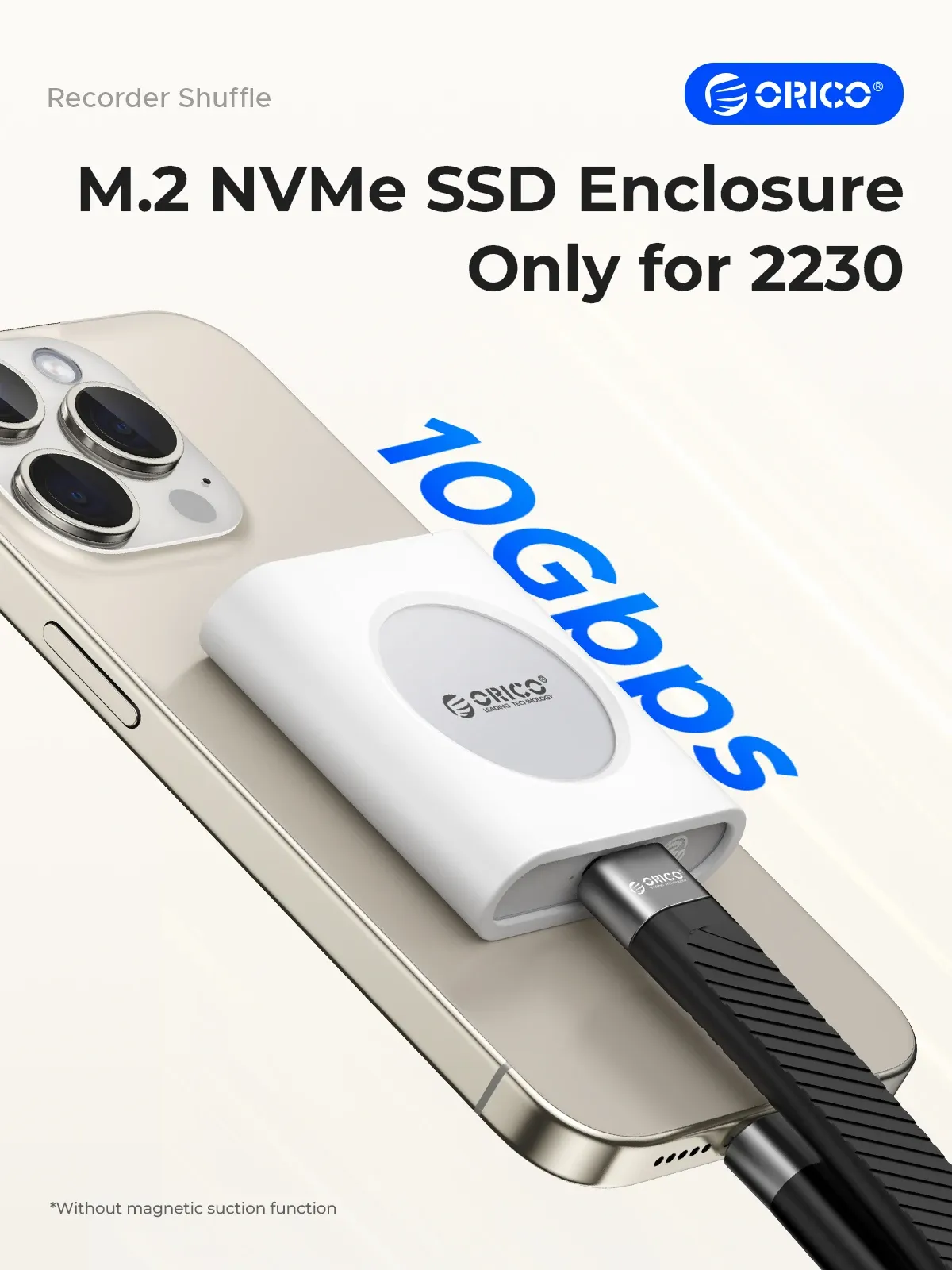 ORICO M.2 2230 NVMe SSD-behuizing met USB-C 10Gbps