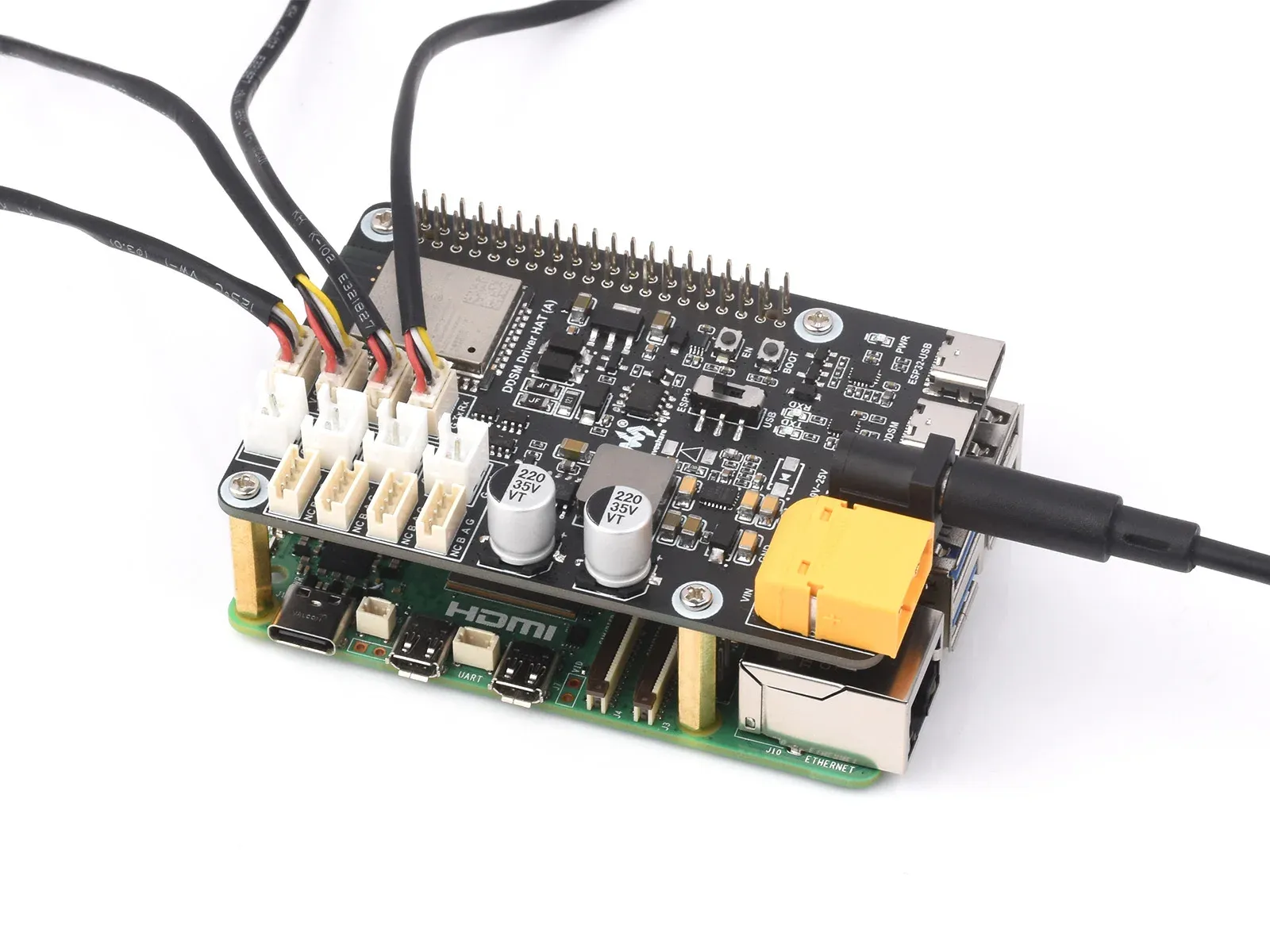 Waveshare DDSM Driver HAT met ESP32 en Wi‑Fi-besturing