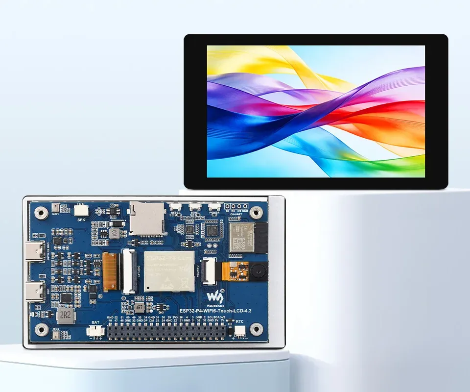 Waveshare ESP32-P4 4,3 inch touch-ontwikkelbord met Wi‑Fi 6