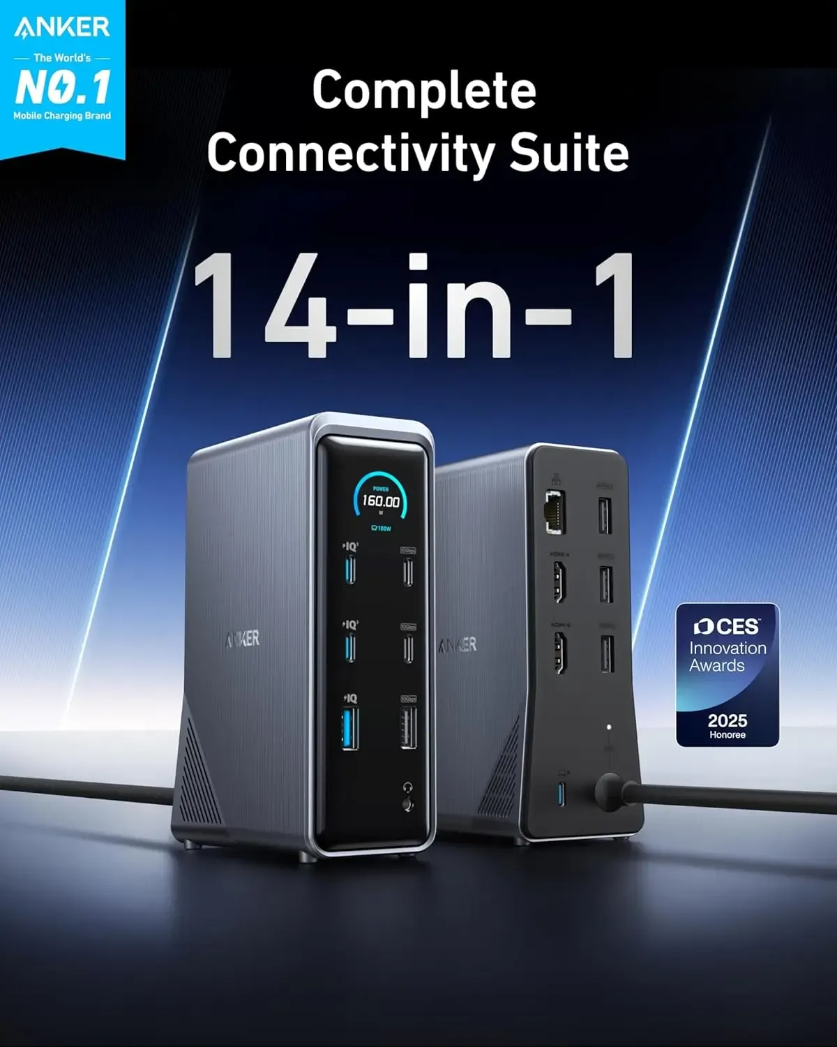 Anker Prime 14-poorts dockingstation met 160W en 10Gbps