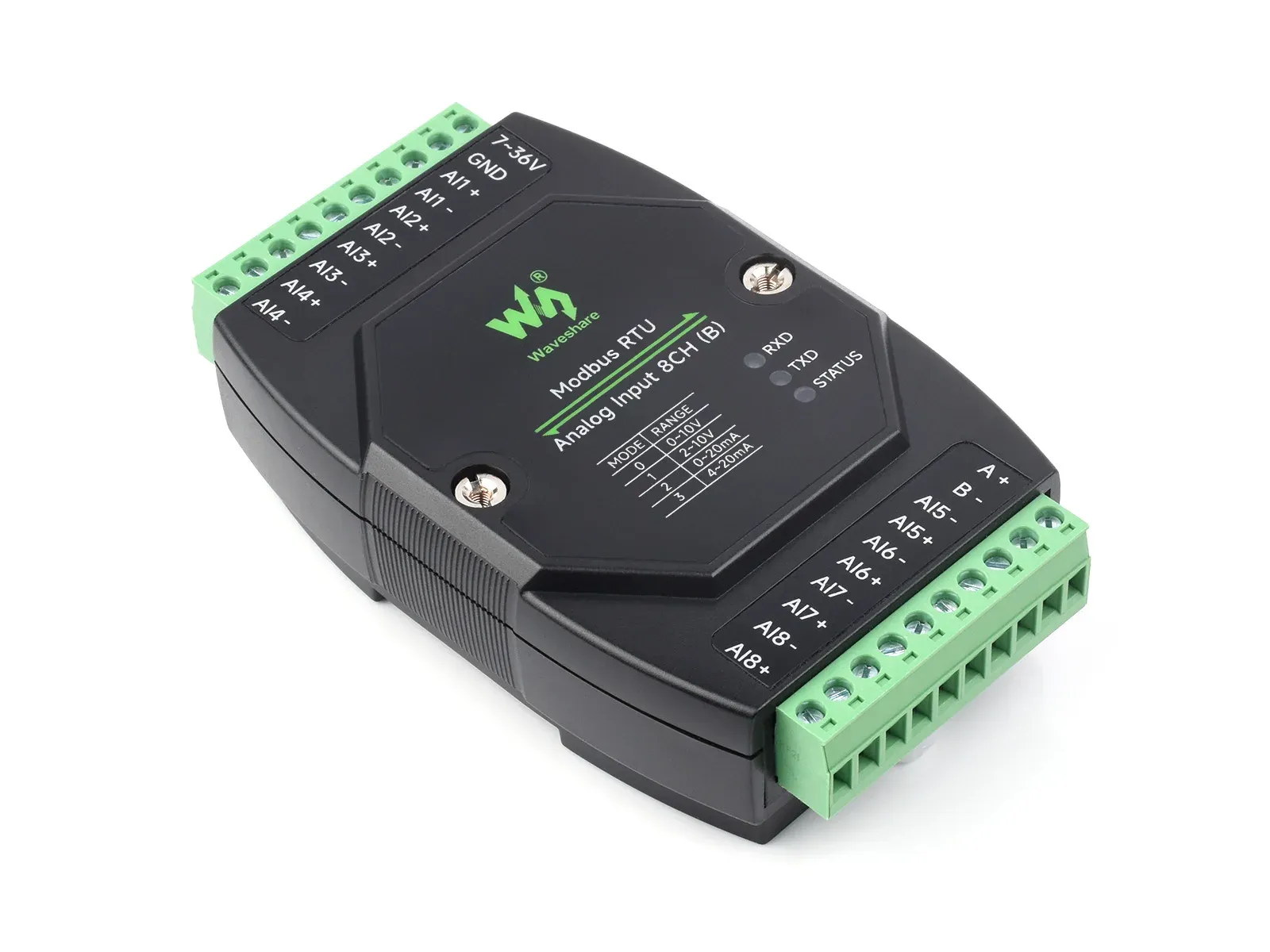 Waveshare 8-kanaals Modbus RTU analoge ingangsmodule
