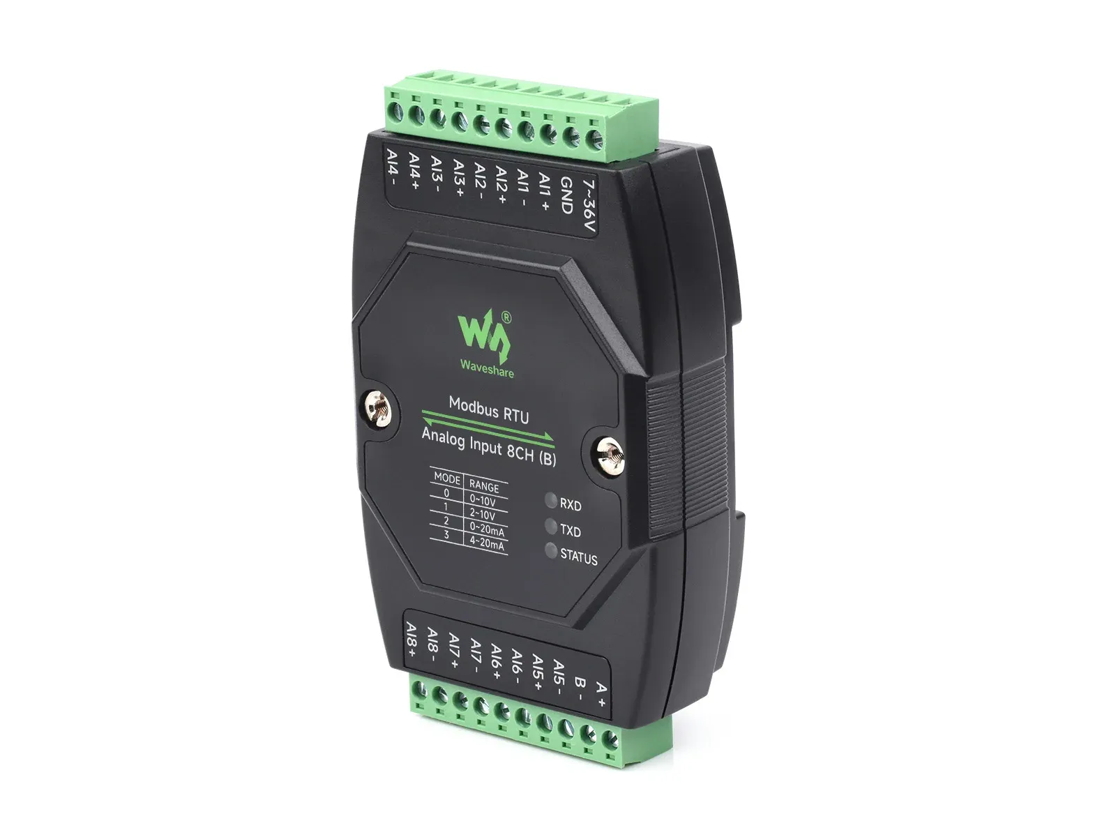 Waveshare 8-kanaals Modbus RTU analoge ingangsmodule