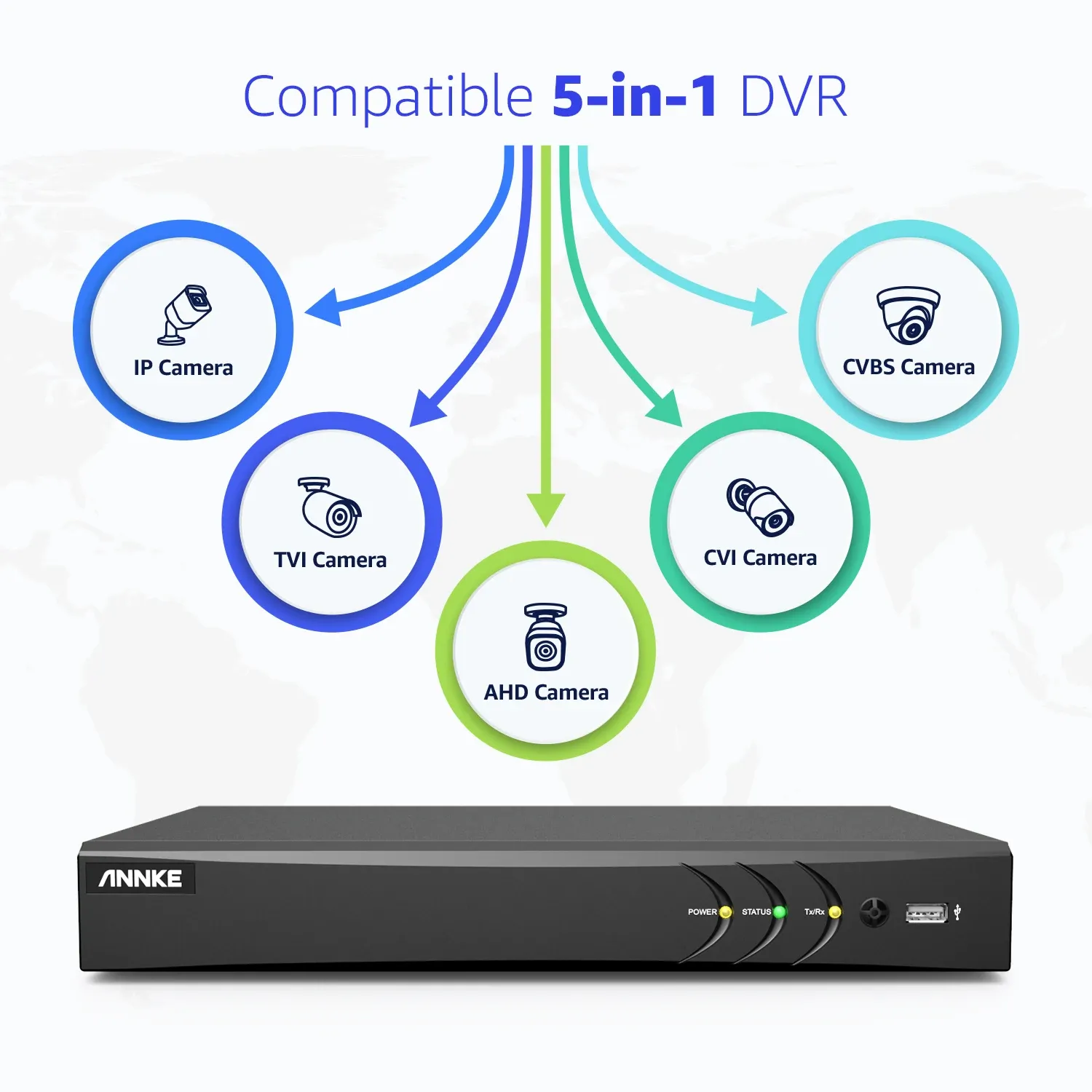 ANNKE 8-kanaals 4K DVR-recorder met AI-detectie