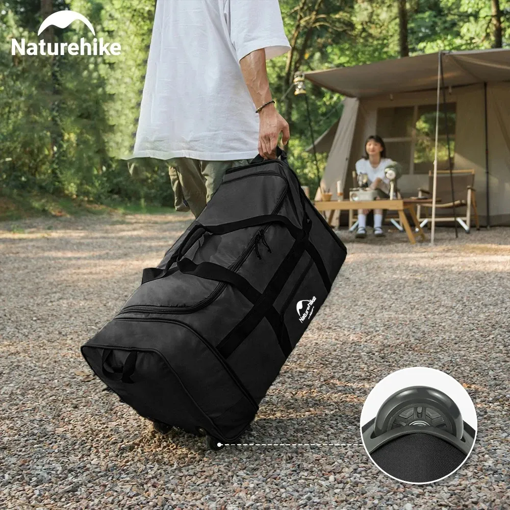 Naturehike 88L opvouwbare kampeer- en reistas met wielen