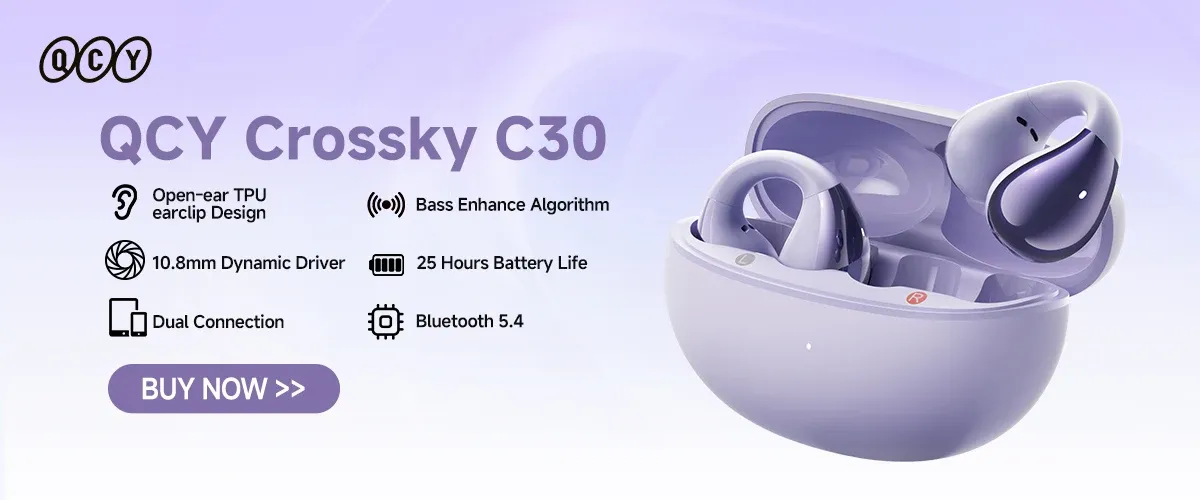 QCY Crossky C30 open-ear clip-oordopjes met Bluetooth 5.4