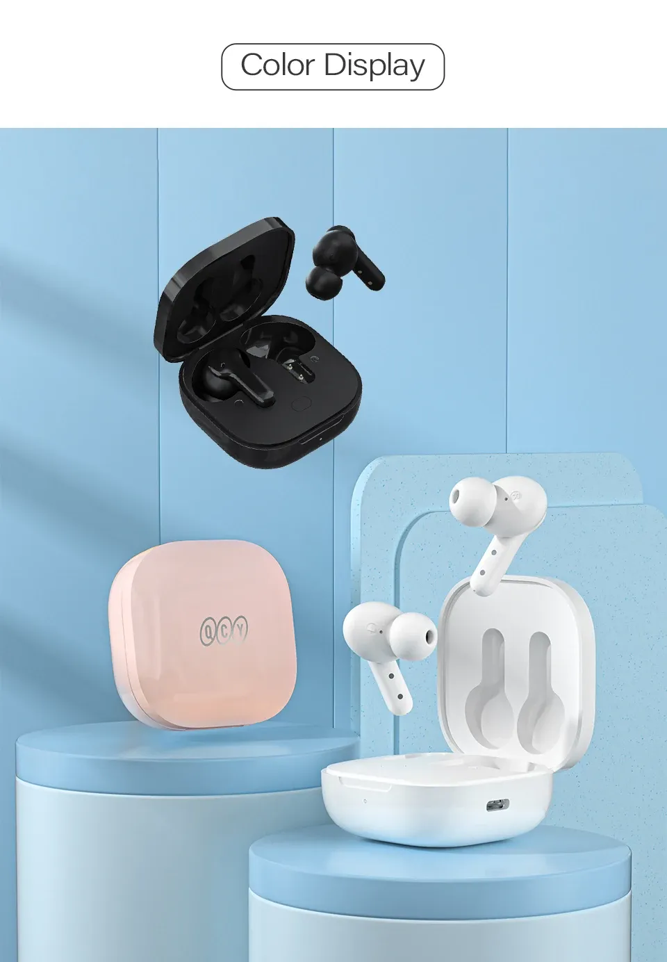QCY T13 draadloze oordopjes met 4 microfoons en 40 uur speeltijd