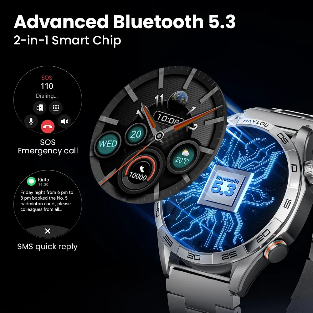 HAYLOU Solar 5 AMOLED smartwatch met bellen en NFC