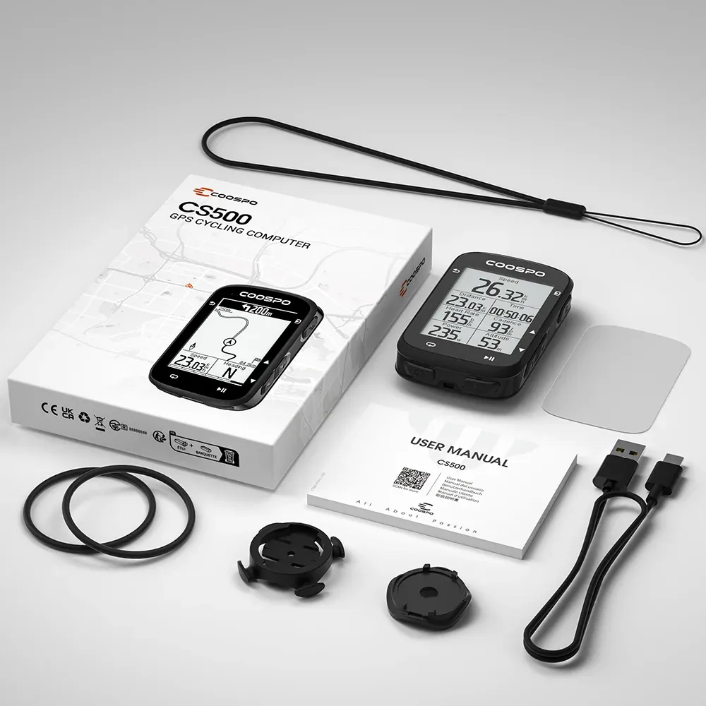 COOSPO CS500 GPS-fietscomputer met navigatie en ANT+