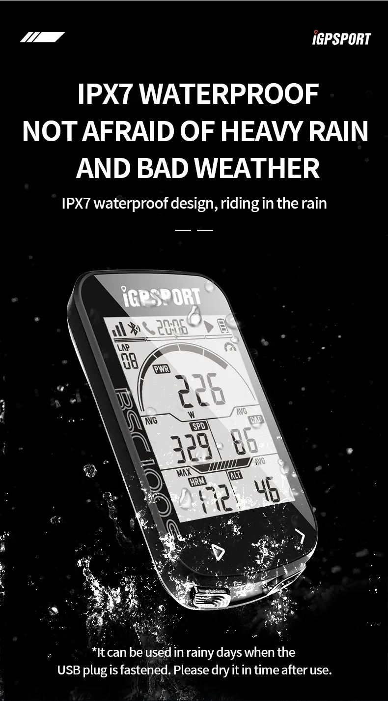 iGPSPORT BSC100S draadloze GPS-fietscomputer met Type-C