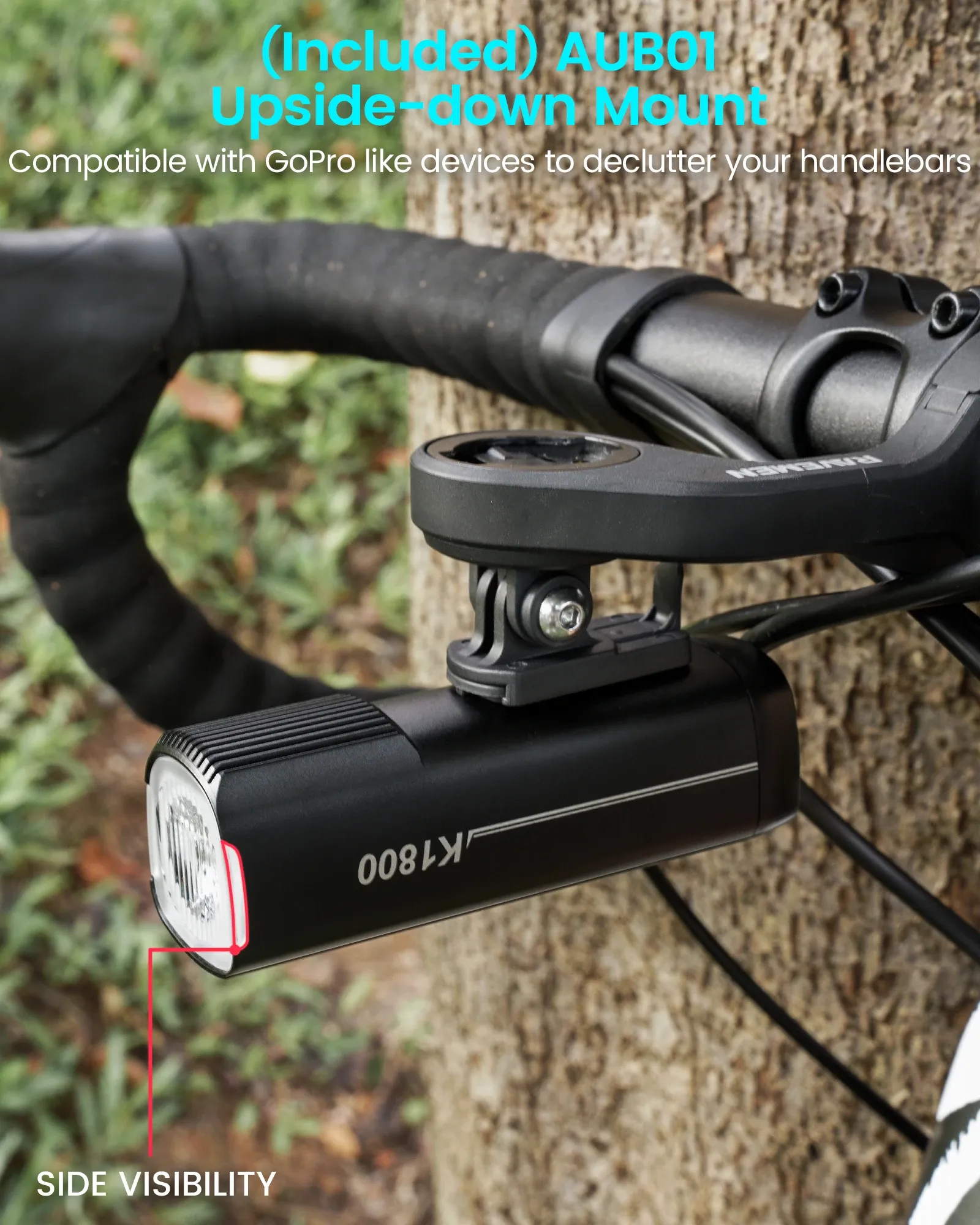RAVEMEN K1800 slimme fietsvoorlamp met draadloze bediening