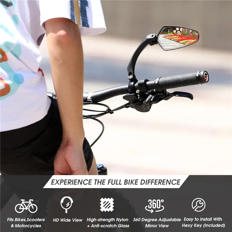 West Biking stuurspiegel met breed zicht voor fiets en e-scooter
