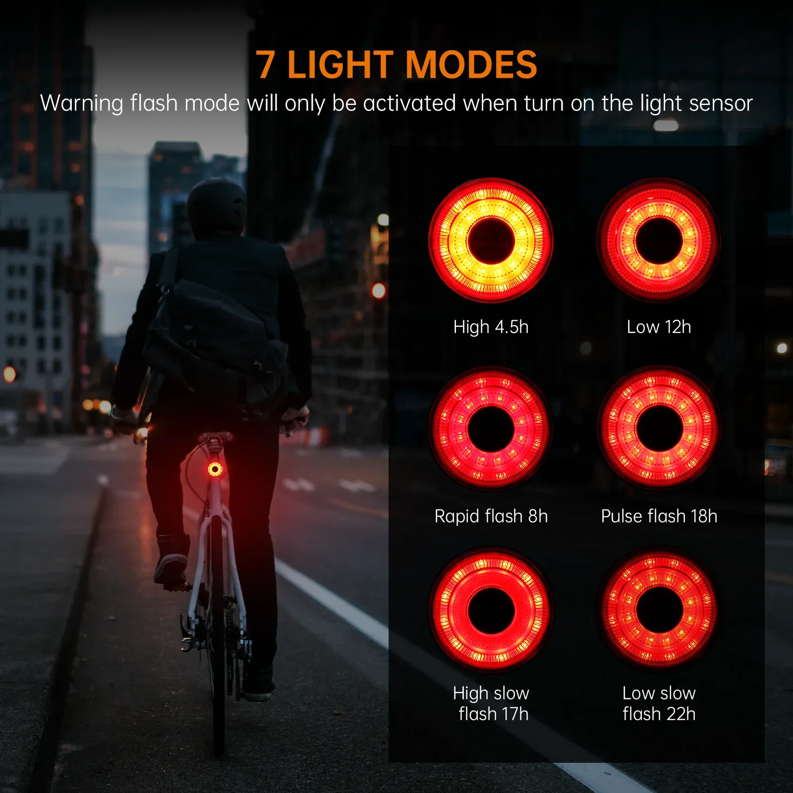 RAVEMEN CL05 slimme USB-C achterlamp voor fiets