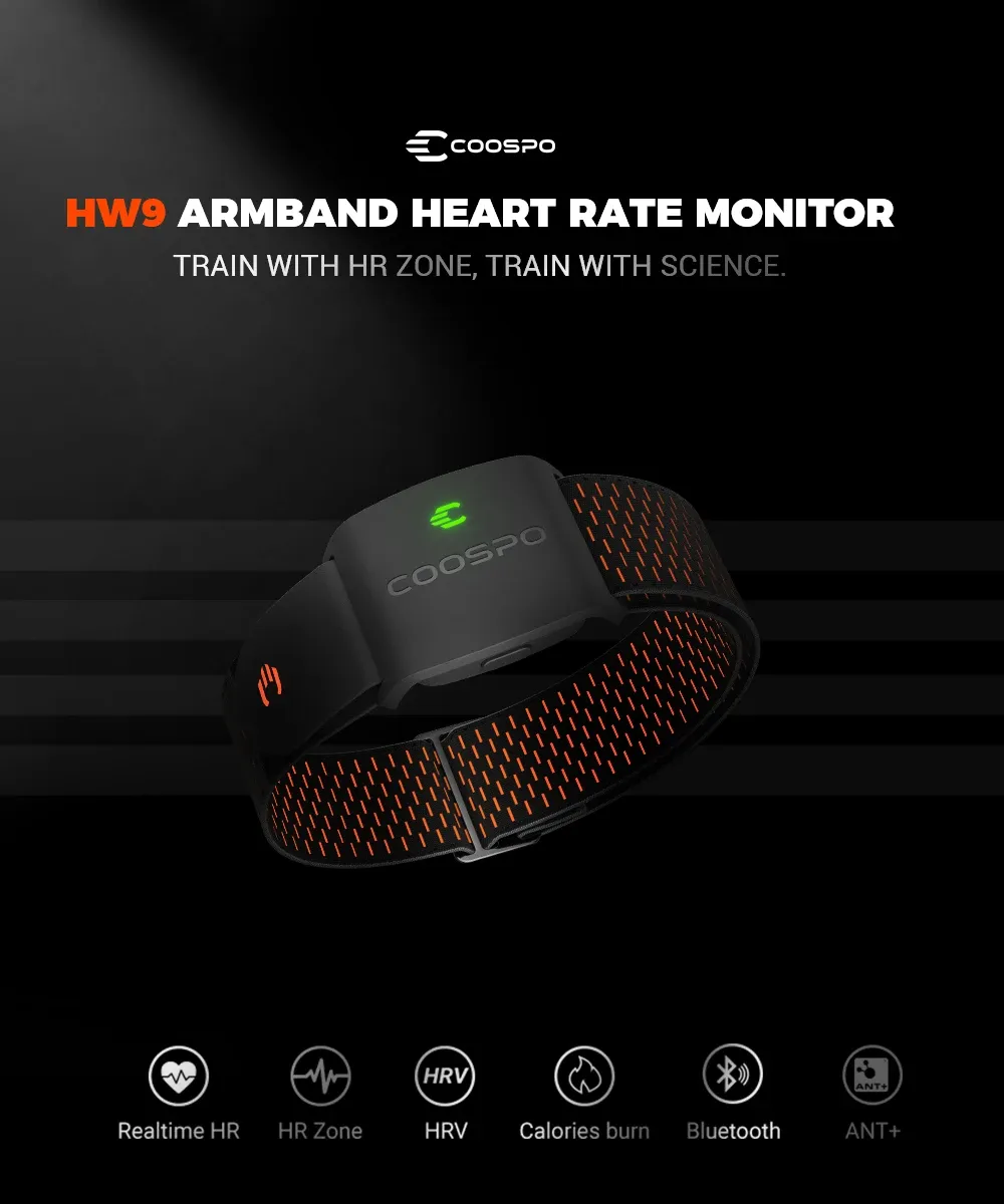 COOSPO HW9 armband-hartslagmeter voor training en fietsen