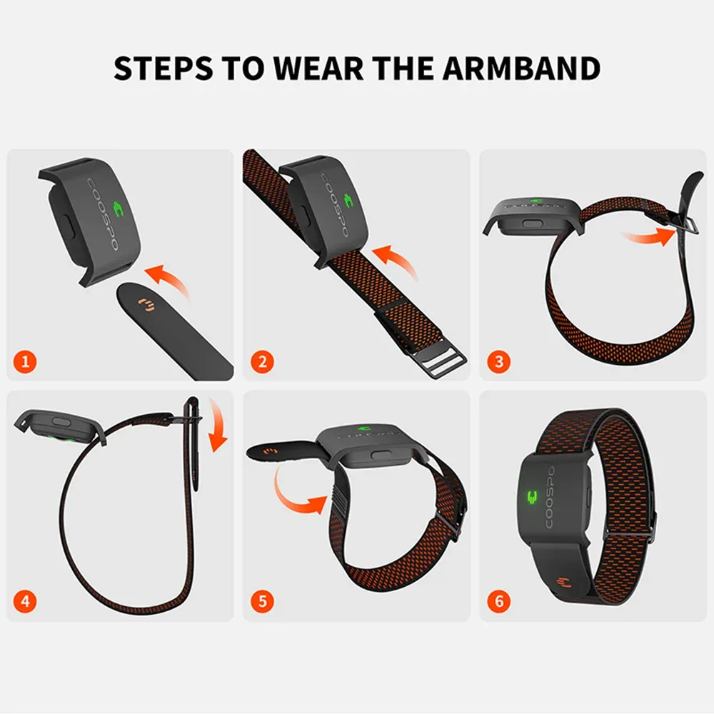 COOSPO HW9 armband-hartslagmeter voor training en fietsen
