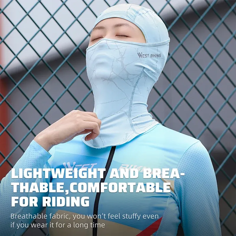 WEST BIKING ademende motorbalaclava met UV-bescherming