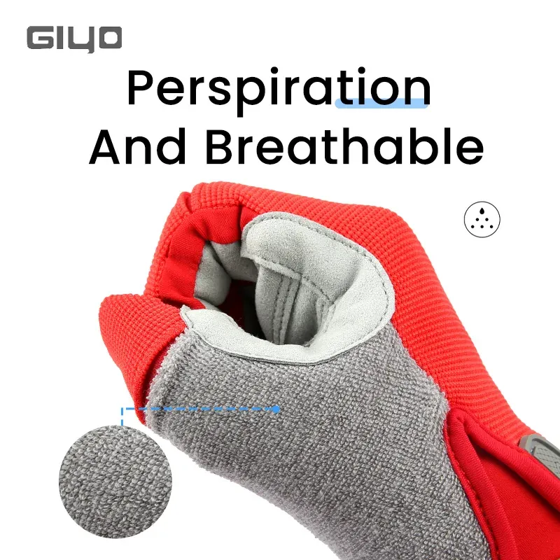 Giyo ademende full-finger fietshandschoenen met touchscreen