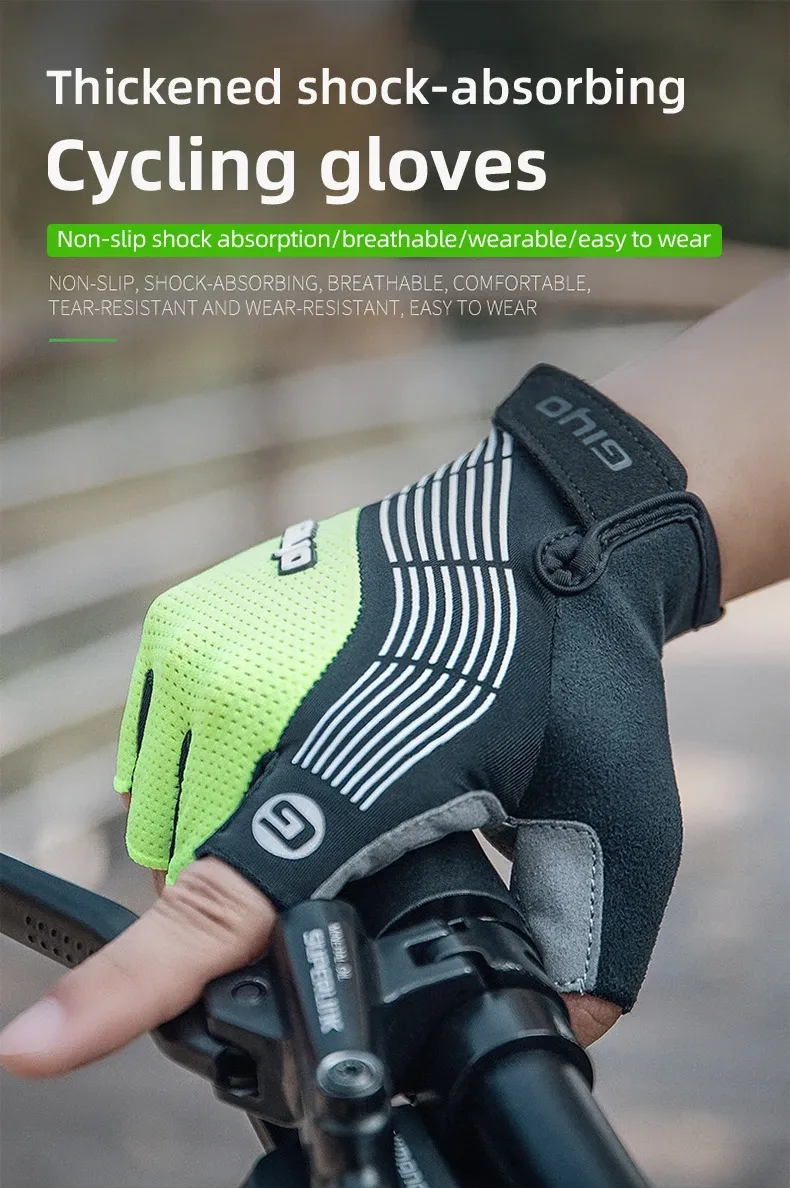 Giyo zomer fietshandschoenen met halfvinger en SBR-pads