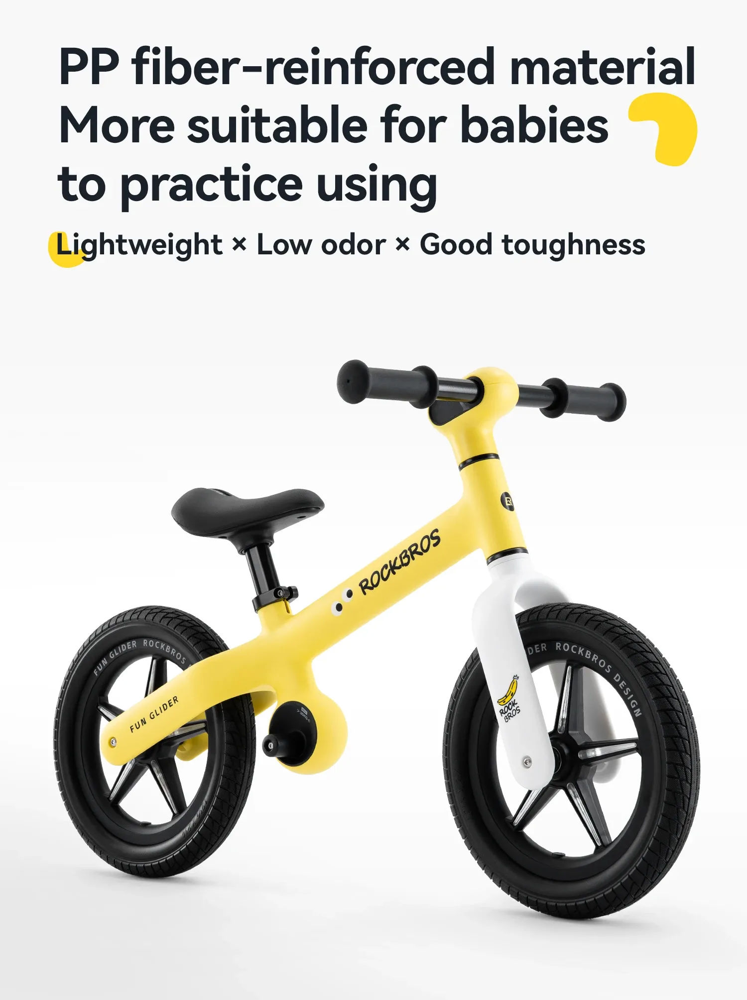 ROCKBROS kinderbalansfiets met 12 inch wielen en carbon frame
