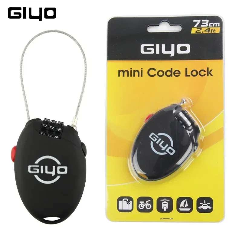 GIYO compacte cijferkabelslot voor fiets en helm