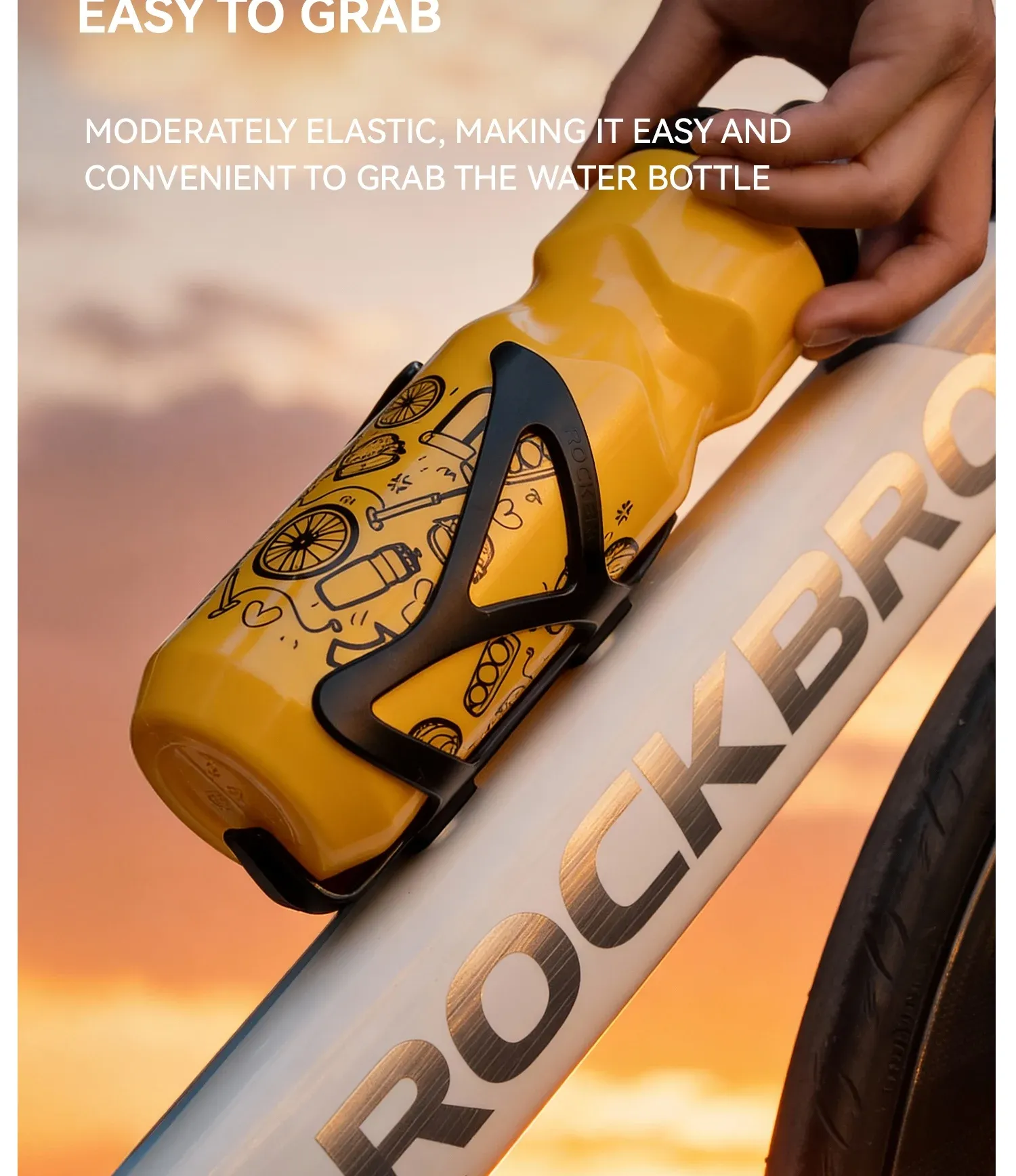 ROCKBROS lichtgewicht fietsdrinkfles met direct-drinksysteem 0,6 liter