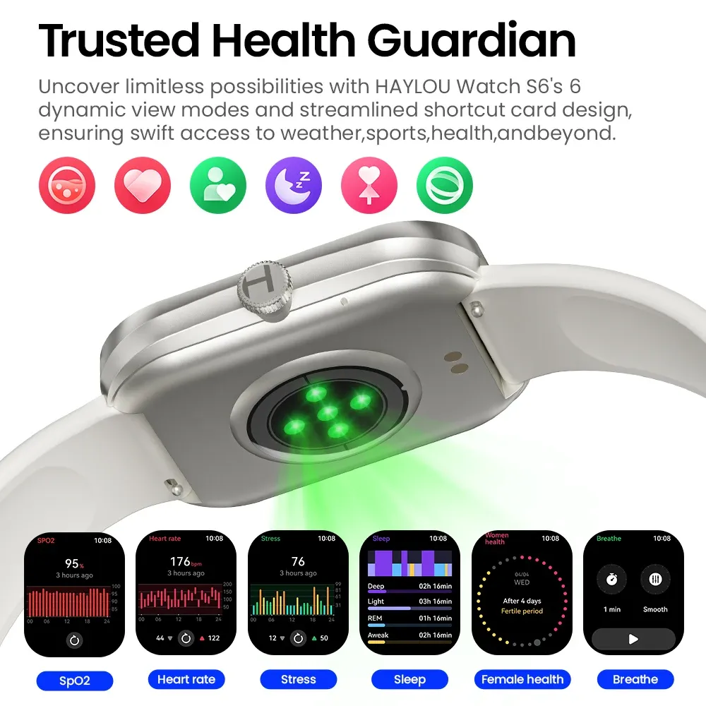 Haylou Watch S6 smartwatch met groot HD-scherm en bellen