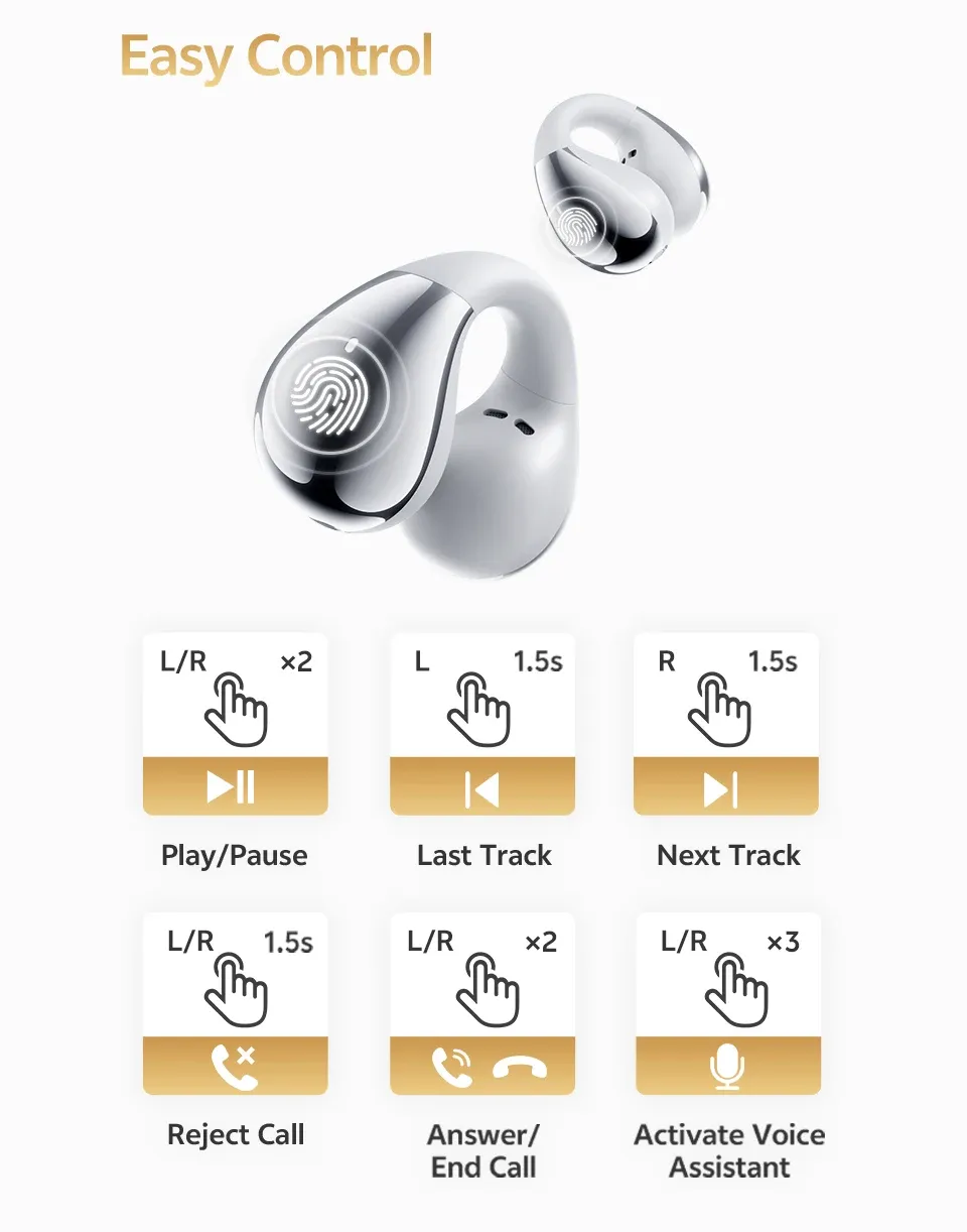QCY Crossky C30S open-ear clip-oordopjes met LDAC en Bluetooth 6.0