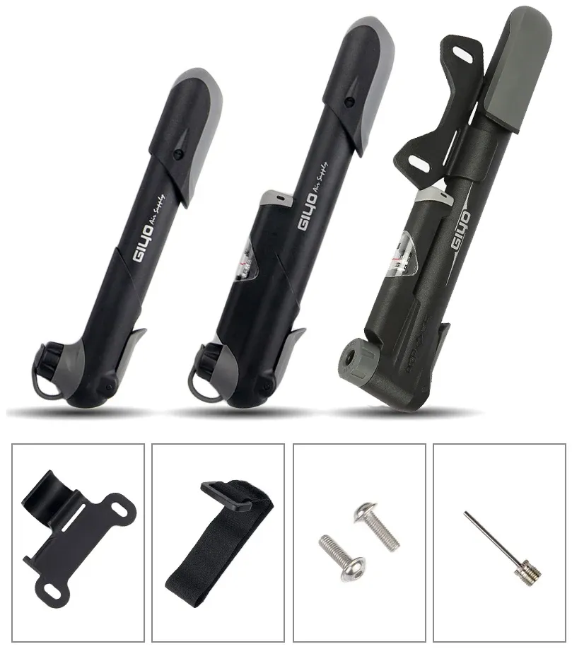 GIYO compacte handpomp voor fiets, bal en ventiel