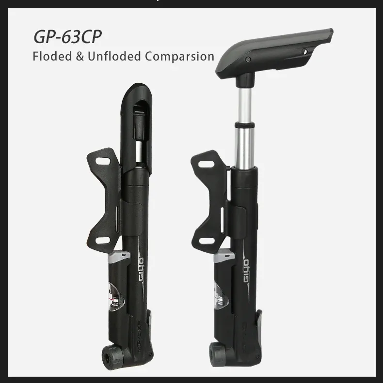 GIYO compacte handpomp voor fiets, bal en ventiel