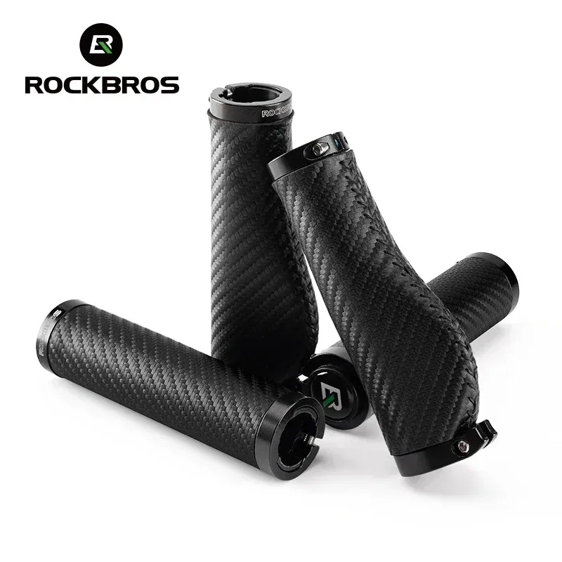 ROCKBROS leren MTB-handvatten met aluminium klem