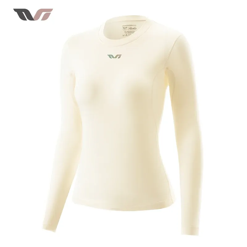 ROCKBROS dames thermoshirt met fleece, ademende fiets-baselayer
