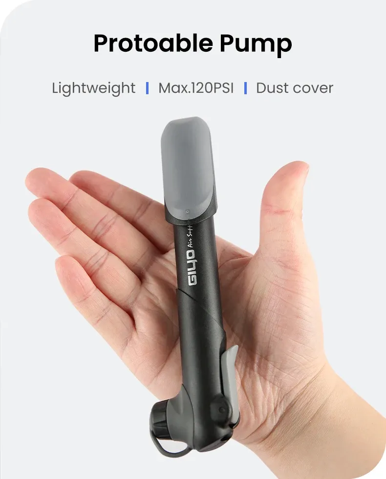 GIYO handpomp met manometer voor fiets, bal en banden
