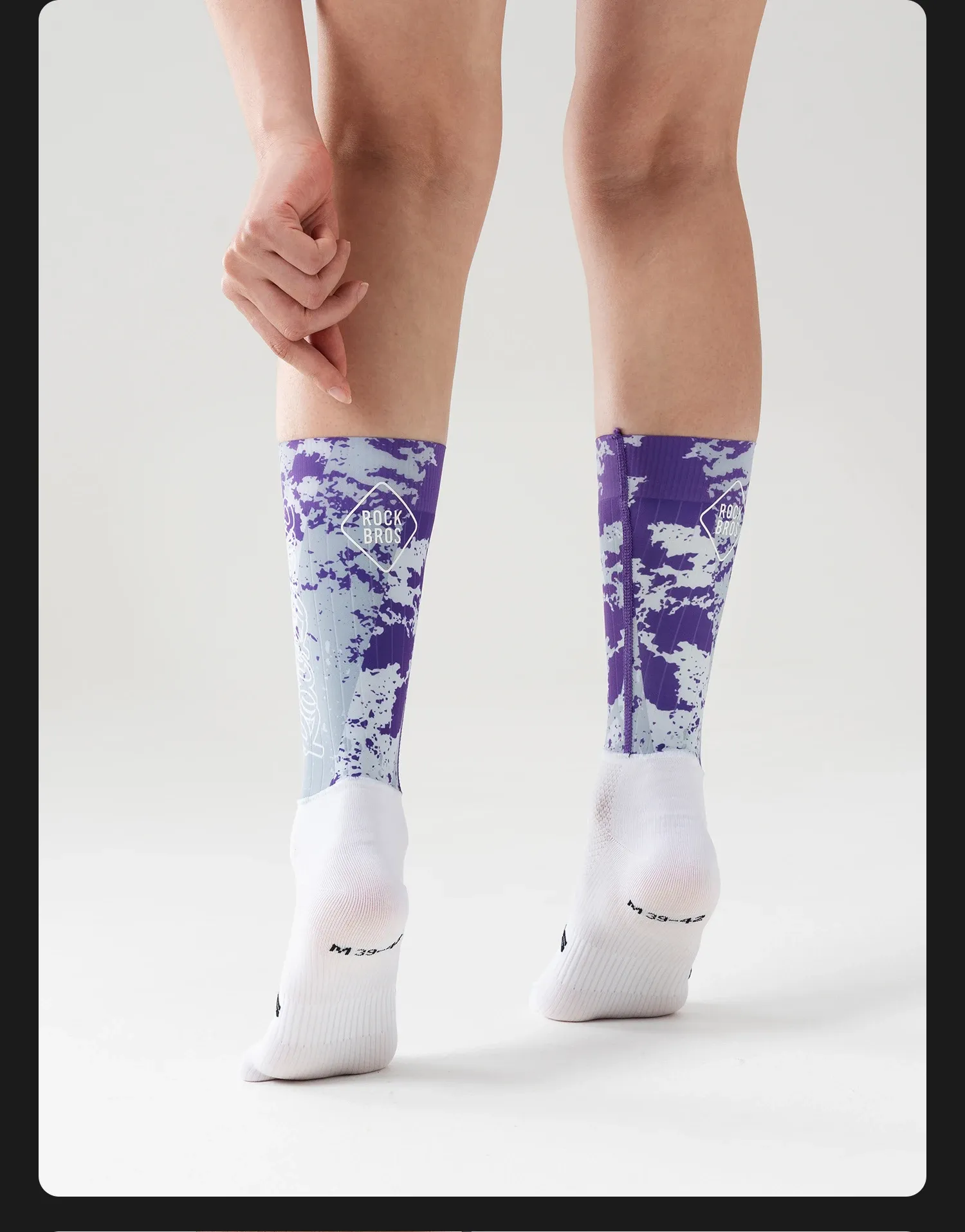ROCKBROS kniehoge compressiefietssokken met ademend comfort