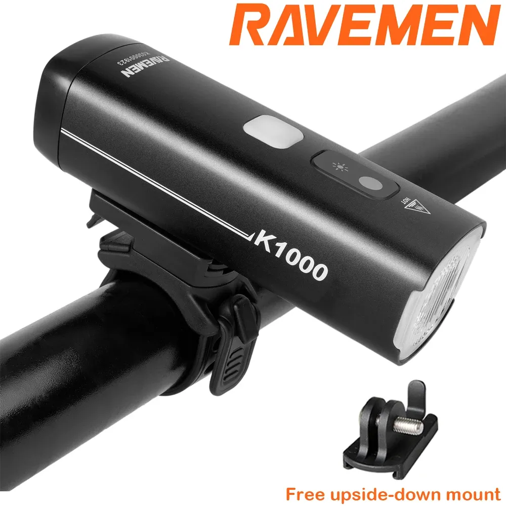 RAVEMEN K1000 slimme USB-oplaadbare fietskoplamp
