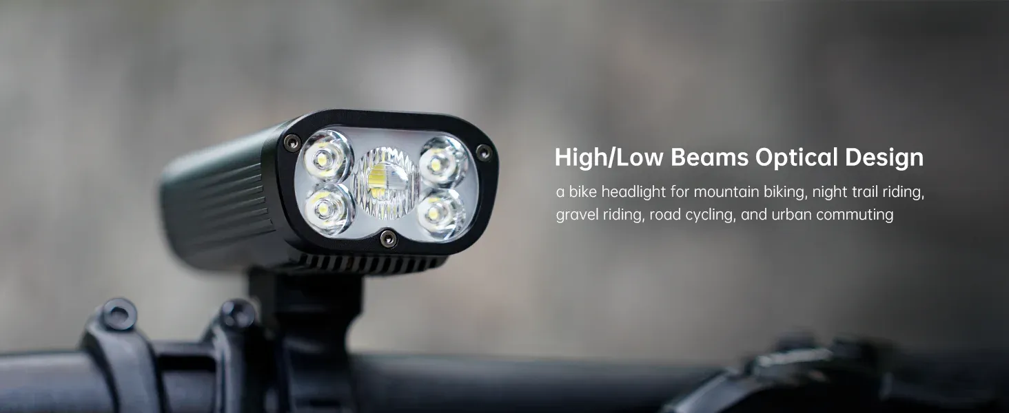RAVEMEN PR2400 krachtige fietsvoorlamp met OLED-display