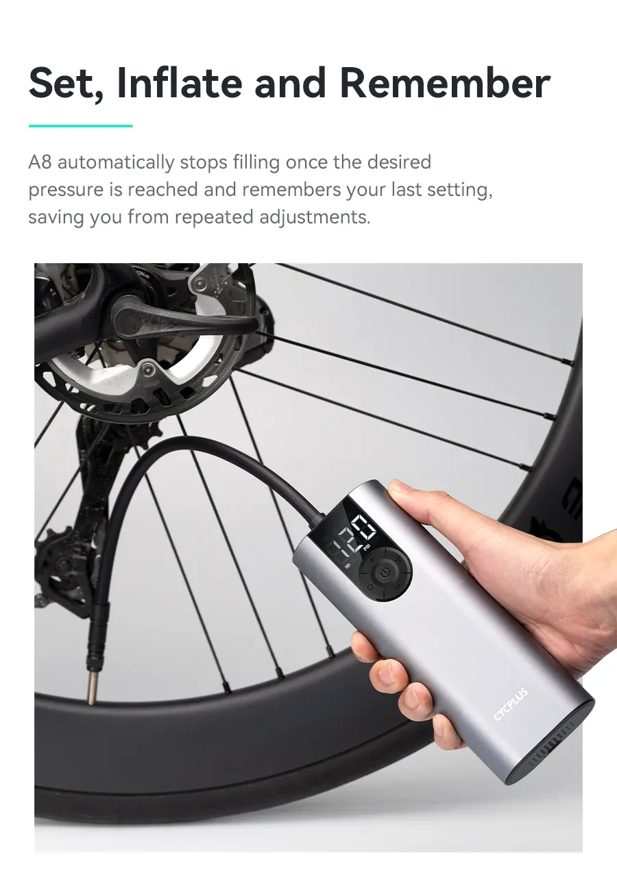 CYCPLUS A8 elektrische mini-compressor voor fiets, auto en bal