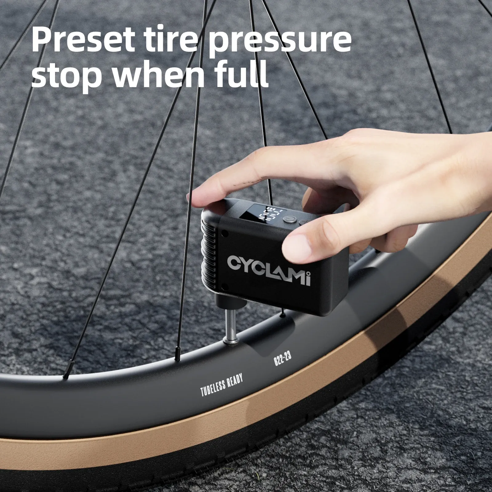 CYCLAMI A2 mini elektrische fietsbandenpomp