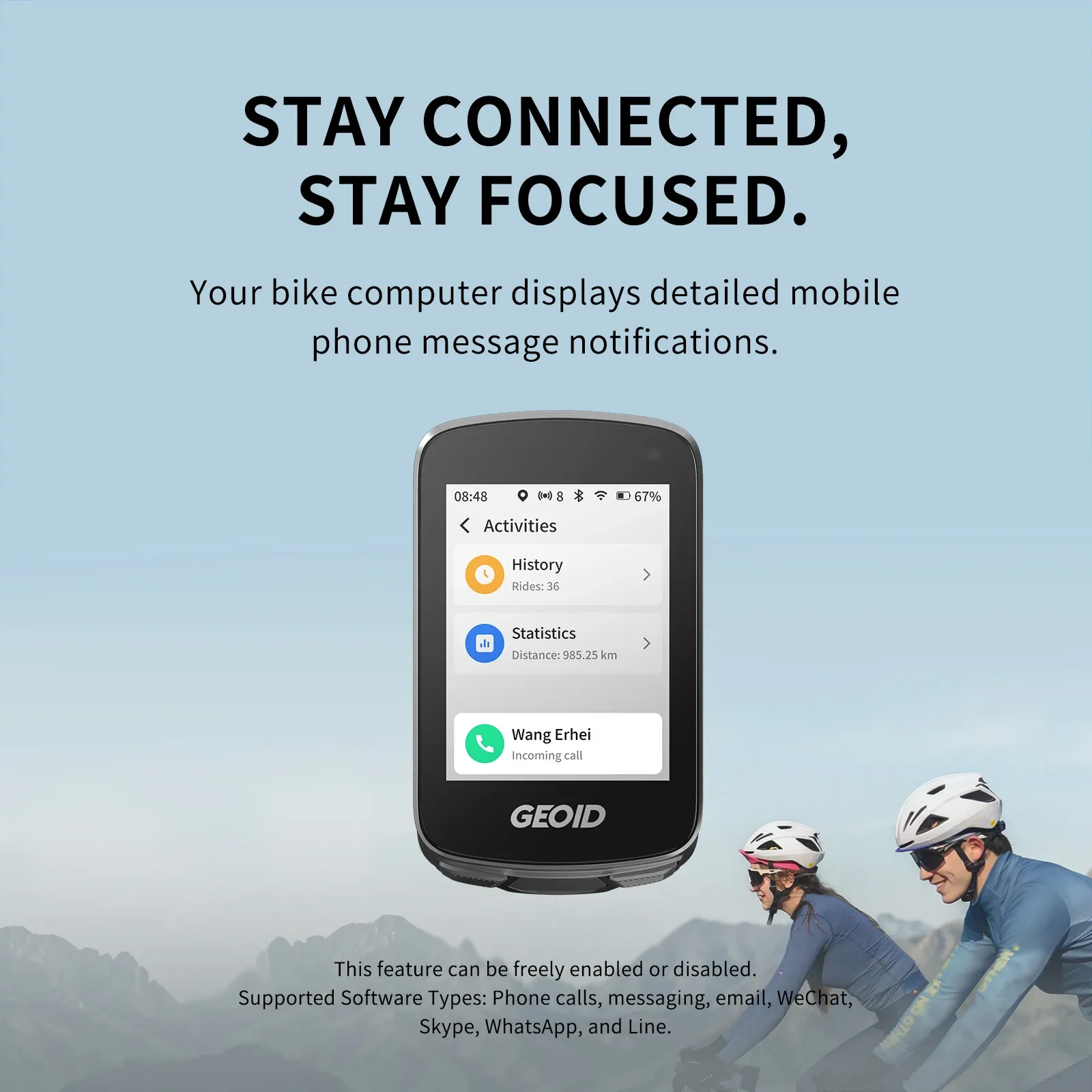 GEOID CC700Pro GPS fietscomputer met kleuren-touchscreen