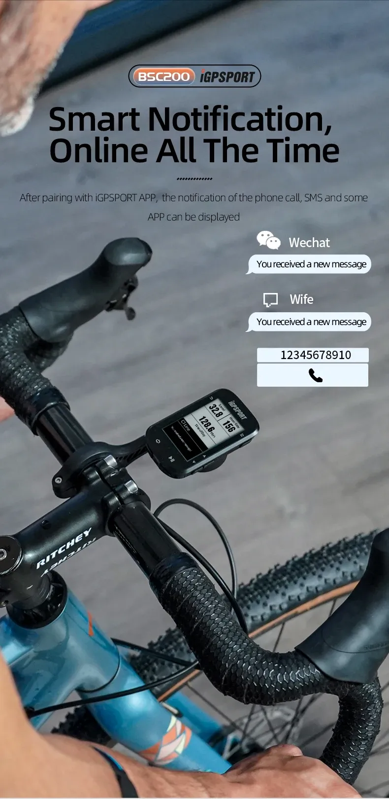 iGPSPORT BSC200 GPS-fietscomputer met route-navigatie