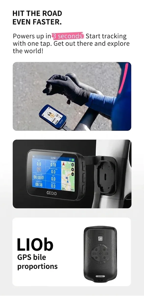 מחשב אופניים GEOID CC700 עם מסך צבעוני