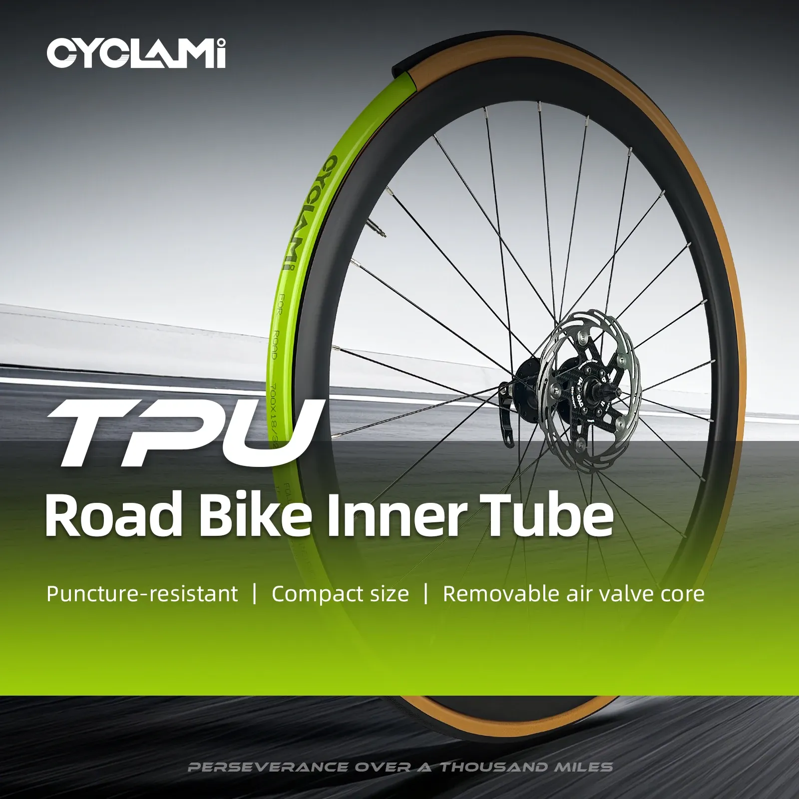 CYCLAMI ultralichte TPU binnenband met metalen Presta-ventiel voor 700C racefiets
