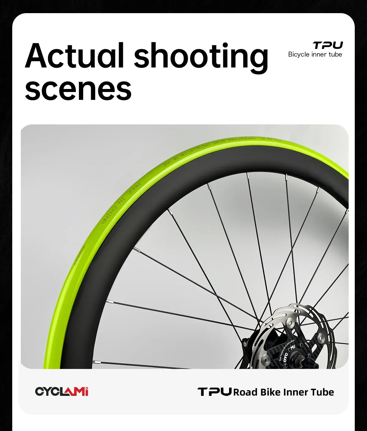 CYCLAMI ultralichte TPU binnenband met metalen Presta-ventiel voor 700C racefiets