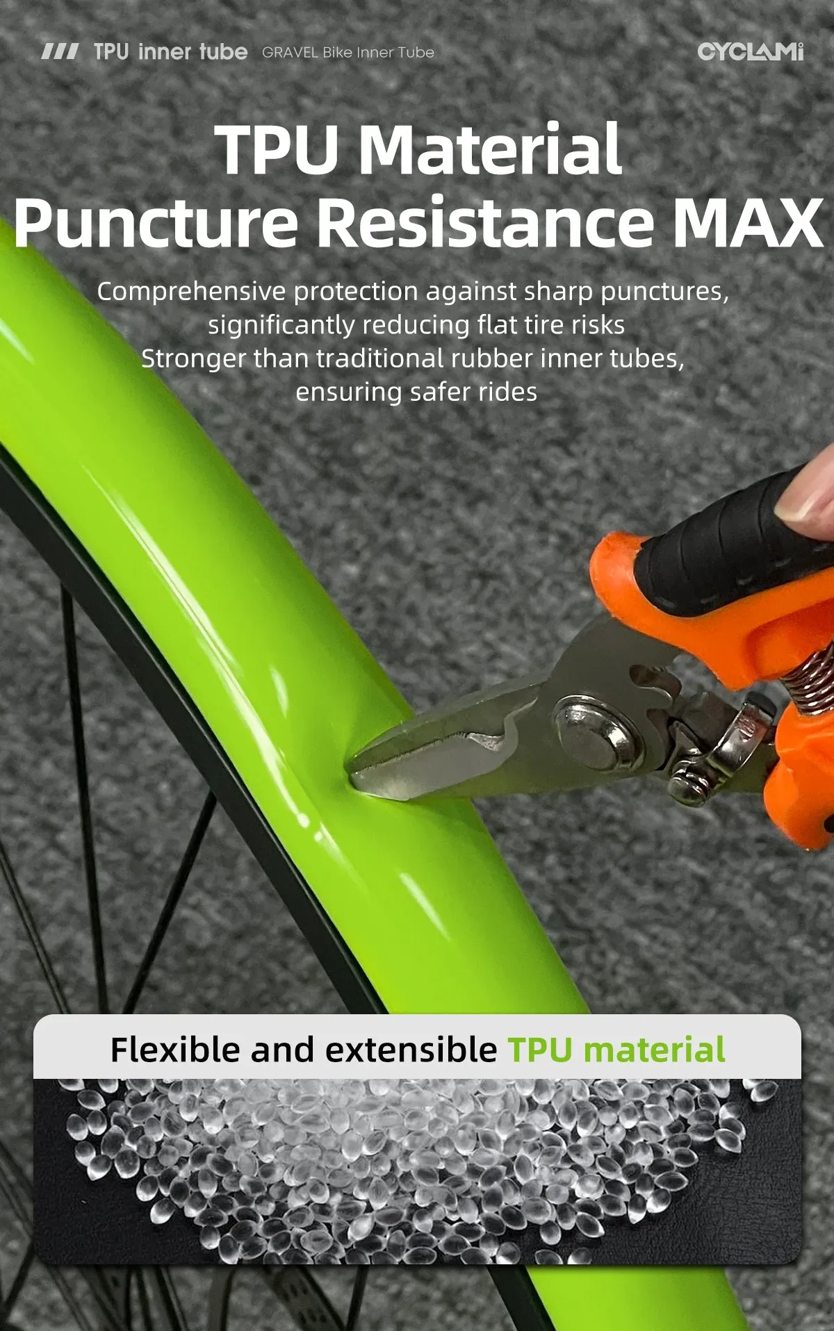 CYCLAMI ultralichte TPU binnenband voor 700C gravel en race